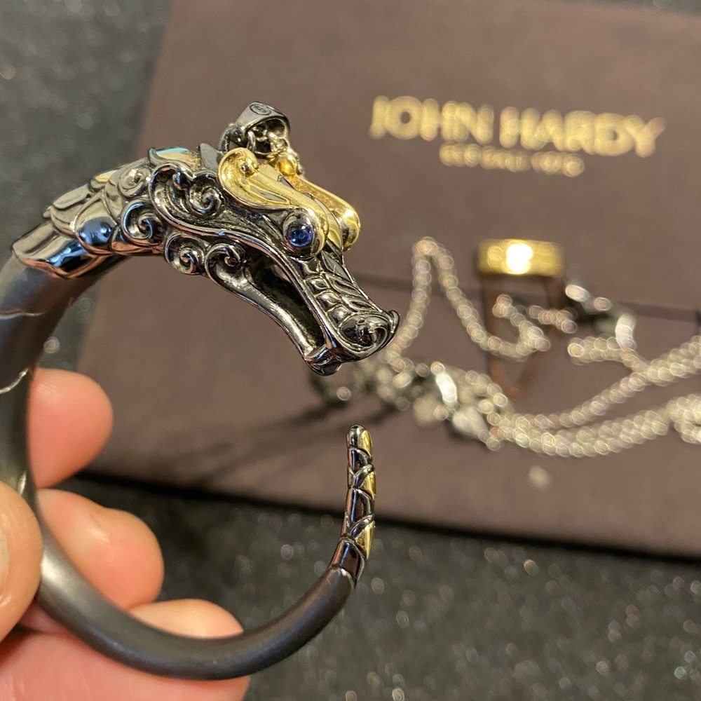 JOHN HARDY Sterling Silver 18K Yellow Gold Legends Naga Pendant Necklace